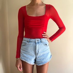 Long sleeve mesh bodysuit